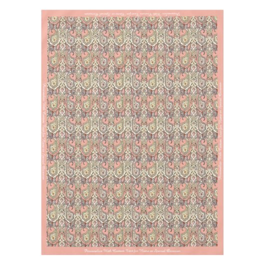 Elegant exotisch roze motif-ontwerp op maat tafelkleed (Voorkant)