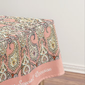 Elegant exotisch roze motif-ontwerp op maat tafelkleed (Voorbeeld)