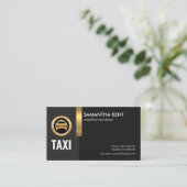 Elegant exquise Black Gold Stripe Taxi-driver Visitekaartje (Staand voorkant)