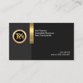 Elegant exquise Black Gold Stripe Taxi-driver Visitekaartje (Achterkant)