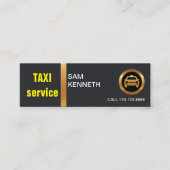 Elegant Exquise Black Gold Stripe Taxi Service Mini Visitekaartje (Voorkant)
