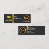 Elegant Exquise Black Gold Stripe Taxi Service Mini Visitekaartje (Voorkant / Achterkant)