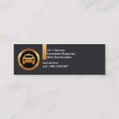 Elegant Exquise Black Gold Stripe Taxi Service Mini Visitekaartje (Achterkant)