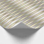 Elegant exquise Silver op zilverstrips Cadeaupapier (Hoek)