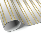 Elegant exquise Silver op zilverstrips Cadeaupapier (Rol Hoek)
