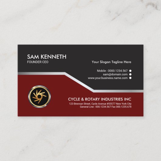 Elegant exquise Stunning Silver Line Founder CEO Visitekaartje (Voorkant)