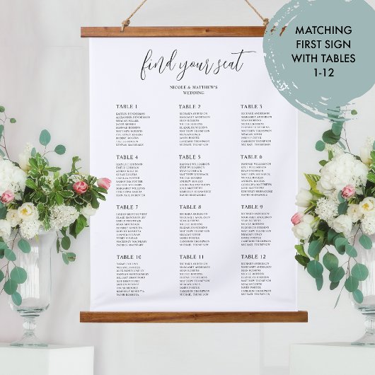 Elegant Extra Tables Wedding Seding Chart Hangend Wandkleed