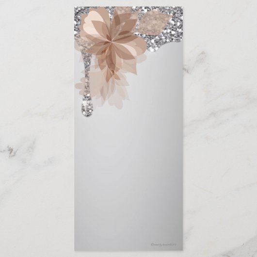 Elegant Extravaganza Bruiloft Menu Kaart (Achterkant)