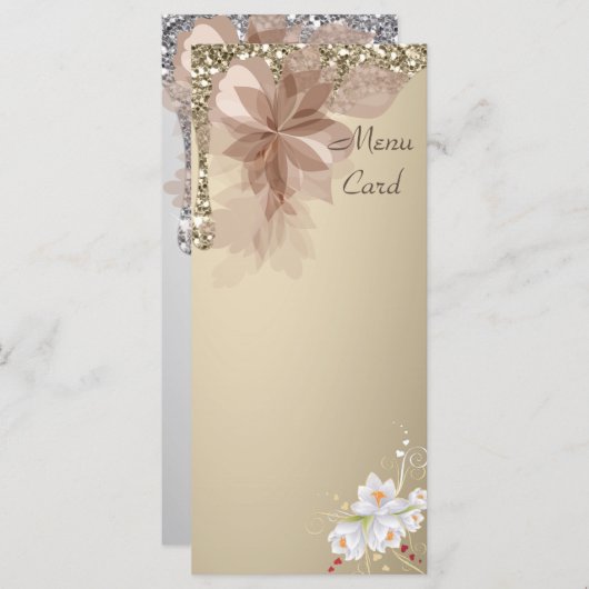 Elegant Extravaganza Bruiloft Menu Kaart (Voorkant / Achterkant)