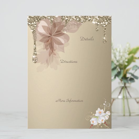 Elegant Extravaganza Details Directie Kaart (Staand voorkant)