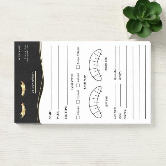 Elegant Eyelash Client Record Form Post-it® Notes (Kantoor)