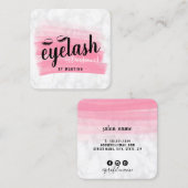 Elegant eyelash extensies marmering penseelstreek vierkante visitekaartje (Voorkant / Achterkant)