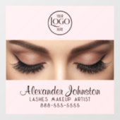 Elegant Eyelash Extension Make-up Kunstenaar Logo Raamsticker (Vel)