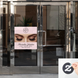 Elegant Eyelash Extension Make-up Kunstenaar Logo Raamsticker