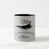 Elegant Eyelash Silver Glitter Business Salon Tweekleurige Koffiemok (Center)
