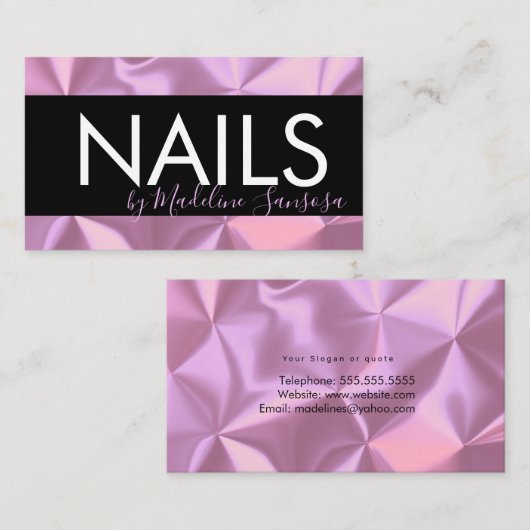 Elegant Eyelash-technicus Roze Zijde Visitekaartje (Voorkant / Achterkant)