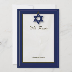 Elegant Fabric Bar Mitzvah Hartelijk dank voor de  Bedankkaart