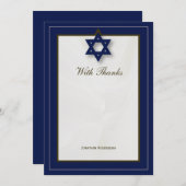 Elegant Fabric Bar Mitzvah Hartelijk dank voor de  Bedankkaart (Voorkant / Achterkant)