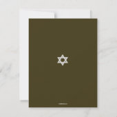 Elegant Fabric Bar Mitzvah Reply Card in bruin RSVP Kaartje (Achterkant)