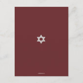 Elegant Fabric Bar Mitzvah Reply in Bourgogne RSVP Kaartje (Achterkant)