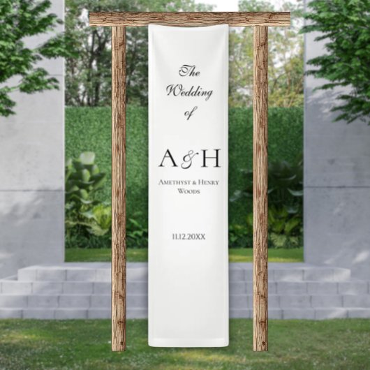Elegant Fabric Wedding Welcome Banner - Cream Tone