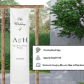 Elegant Fabric Wedding Welcome Banner - Cream Tone