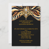 Elegant Fabulous 50 Birthday Black Gold Zebra Bow Kaart (Achterkant)