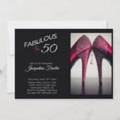 Elegant Fabulous 50 High Heels Red Glam Sparkle Kaart (Voorkant)