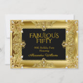 Elegant Fabulous Diamonds Gold Gems black Aankondiging (Voorkant)