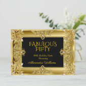 Elegant Fabulous Diamonds Gold Gems black Aankondiging (Staand voorkant)