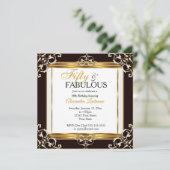 Elegant Fabulous Gold Black White, 50e verjaardag Kaart (Staand voorkant)
