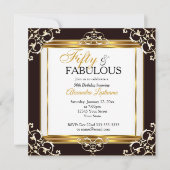 Elegant Fabulous Gold Black White, 50e verjaardag Kaart (Voorkant)