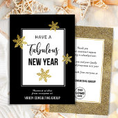 Elegant Fabulous New Year Festive Gold Snowflakes Feestdagenkaart