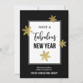 Elegant Fabulous New Year Festive Gold Snowflakes Feestdagenkaart (Voorkant)