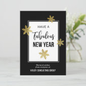 Elegant Fabulous New Year Festive Gold Snowflakes Feestdagenkaart (Staand voorkant)