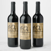 Elegant Fabulous Verjaardagsfeestje Wijnlabel Wijn Etiket (Flessen)