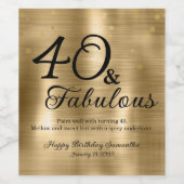 Elegant Fabulous Verjaardagsfeestje Wijnlabel Wijn Etiket (Enkel label)