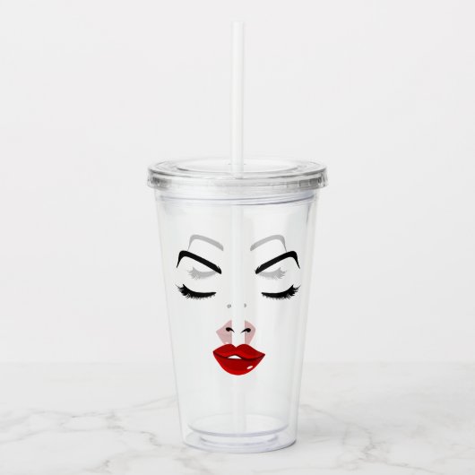Elegant Face Acryl Drinkbeker (Voorkant)