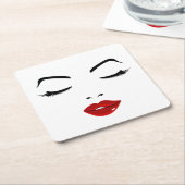 Elegant Face Kartonnen Onderzetters (Schuin)
