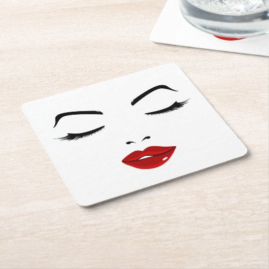 Elegant Face Kartonnen Onderzetters (Schuin)