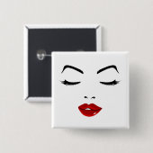 Elegant Face Vierkante Button 5,1 Cm (Voorkant /achterkant)