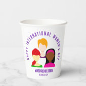 Elegant Faces Internationale Vrouwendag 8 maart Papieren Bekers (Achterkant)