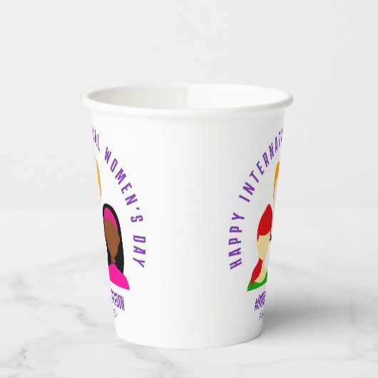 Elegant Faces Internationale Vrouwendag 8 maart Papieren Bekers (Links)