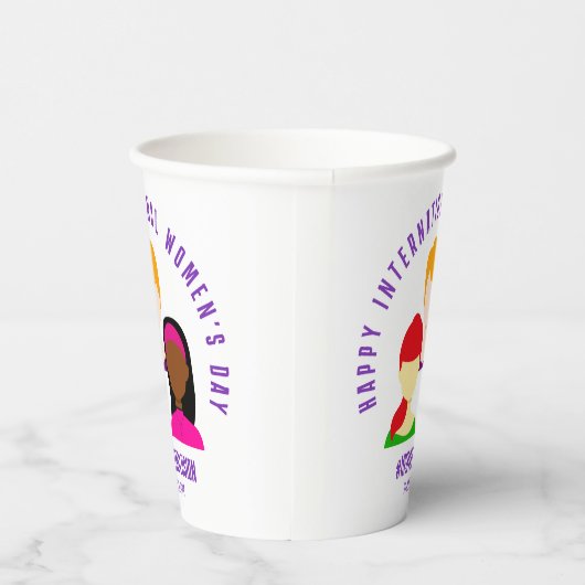 Elegant Faces Internationale Vrouwendag 8 maart Papieren Bekers (Rechts)