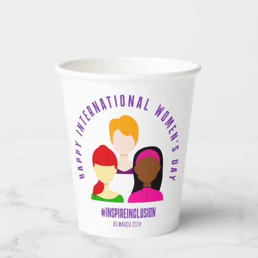 Elegant Faces Internationale Vrouwendag 8 maart Papieren Bekers (Voorkant)