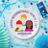 Elegant Faces Internationale Vrouwendag 8 maart Papieren Bordje (Feest)