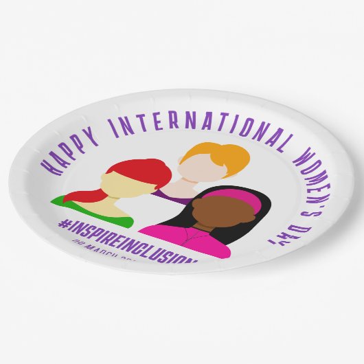 Elegant Faces Internationale Vrouwendag 8 maart Papieren Bordje (Gekanteld)