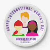 Elegant Faces Internationale Vrouwendag 8 maart Papieren Bordje (Voorkant)