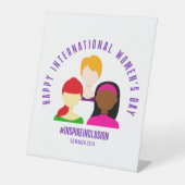 Elegant Faces Internationale Vrouwendag 8 maart Reclamebord Met Voetstuk (Voorkant)