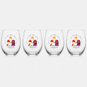 Elegant Faces Internationale Vrouwendag 8 maart Wijnglas Zonder Voet (Voorkant)